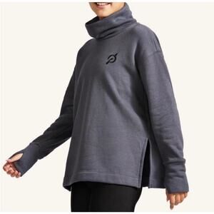 Peloton Charcoal Grey Funnel Neck Pullover Sweatshirt-Size M